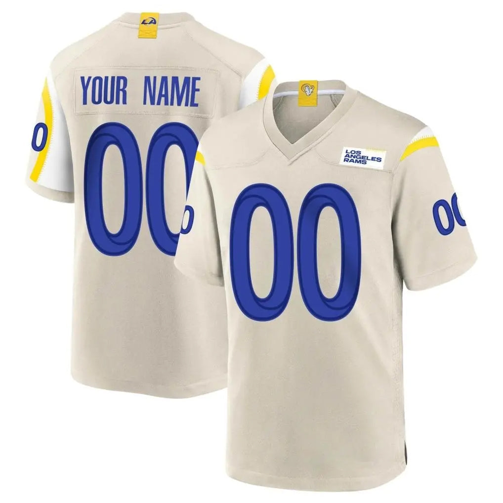 Davalo Custom LA.Rams Bone Home Game Any Name & Numbers Stitched Jerseys