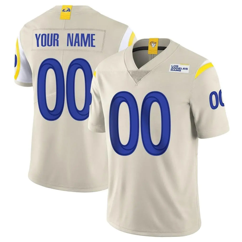 Davalo Custom LA.Rams Bone Limited Vapor Home Game Any Name & Numbers Stitched Jerseys