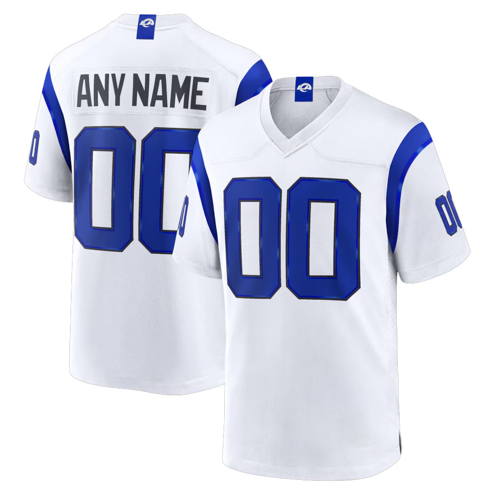 Davalo Custom LA.Rams Fearsome White Home Game Any Name & Numbers Stitched Jerseys