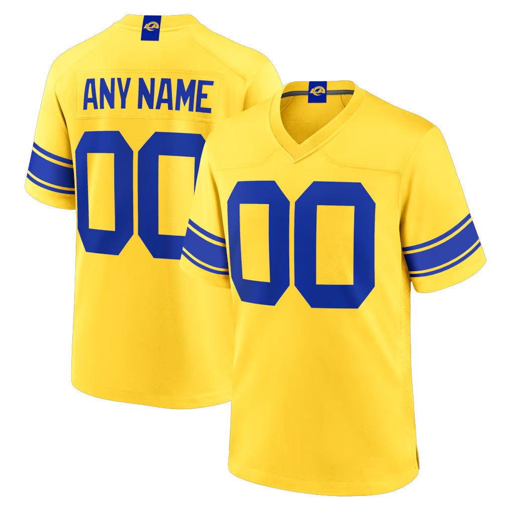 Davalo Custom LA.Rams Gold Classic Sol Home Game Any Name & Numbers Stitched Jerseys
