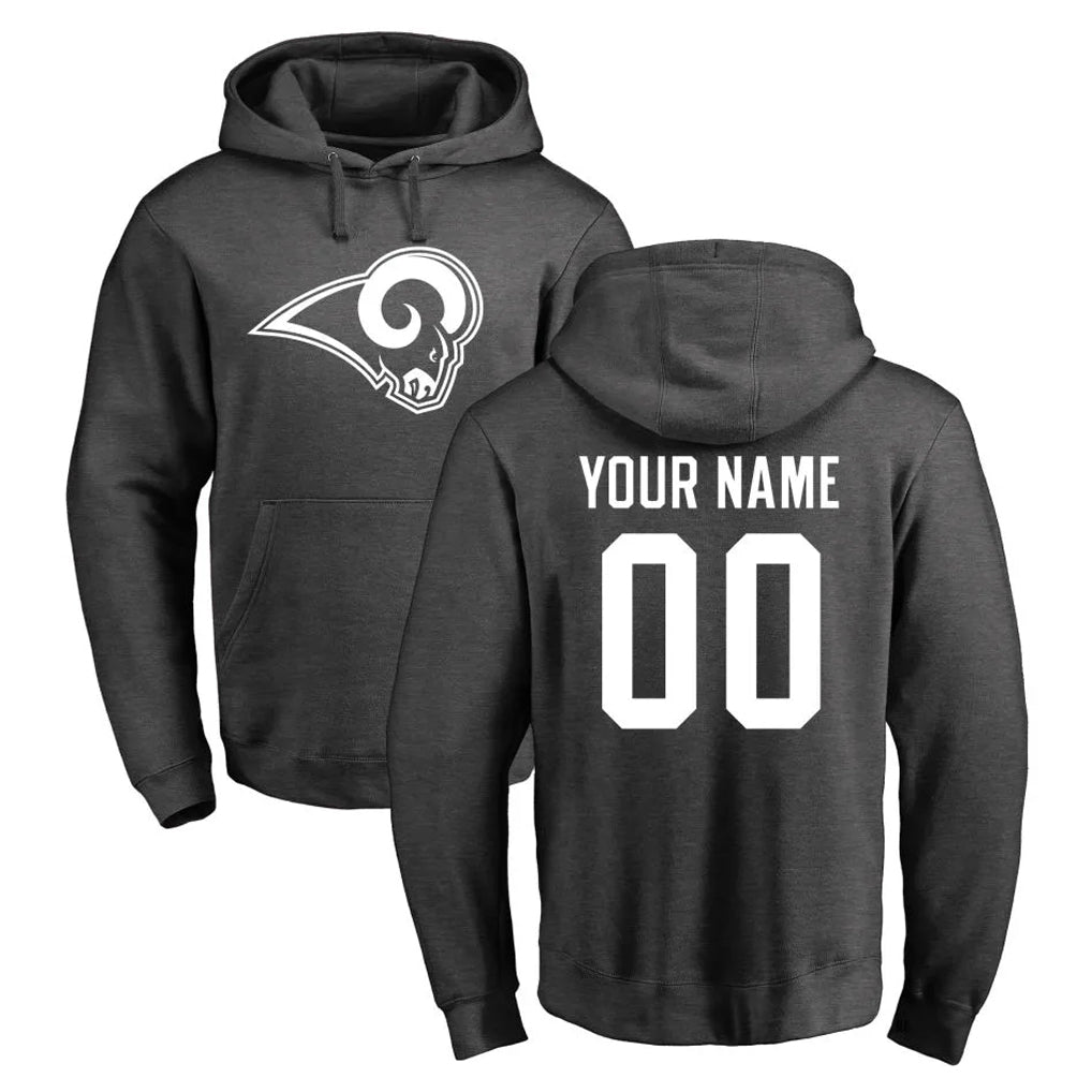 Davalo Custom LA.Rams Gray Pullover Hoodie Limited Game Any Name & Numbers Stitched Jerseys