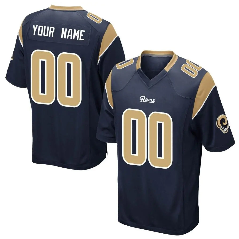 Davalo Custom LA.Rams Navy Home Game Any Name & Numbers Stitched Jerseys