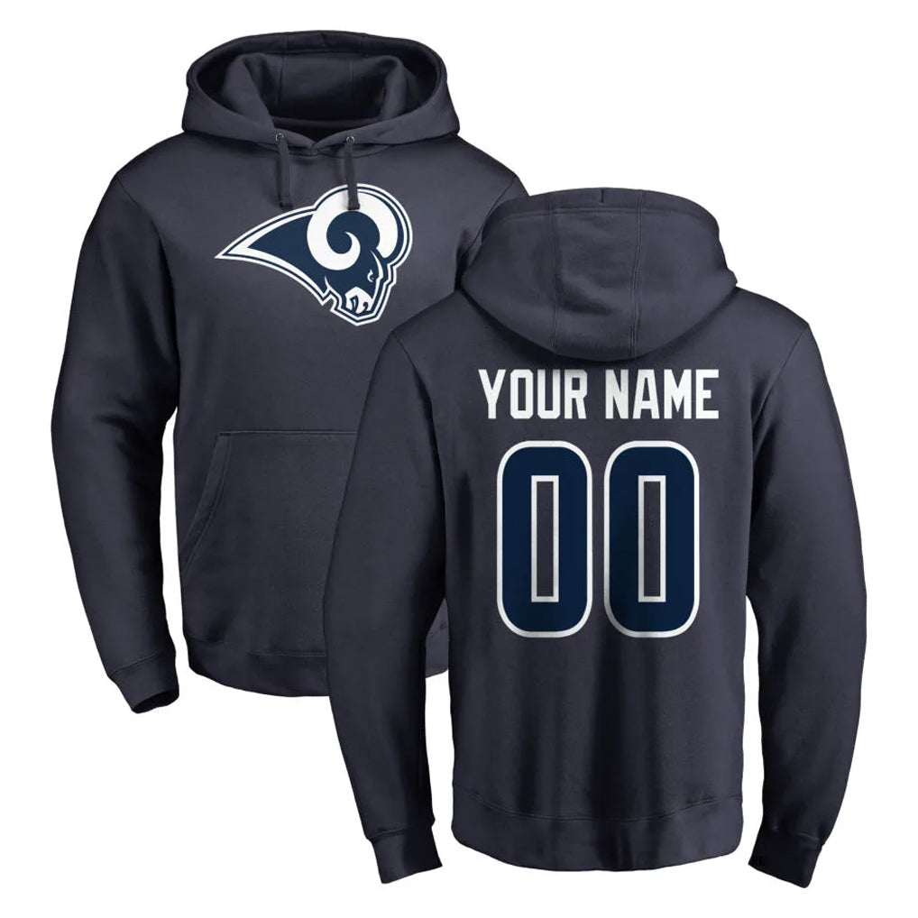 Davalo Custom LA.Rams Navy Pullover Hoodie Limited Game Any Name & Numbers Stitched Jerseys