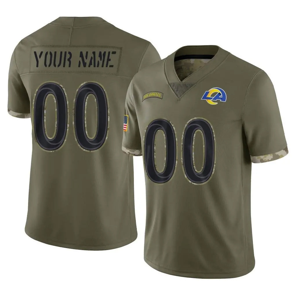 Davalo Custom LA.Rams Olive Salute To Service Limited Any Name & Numbers Stitched Jerseys
