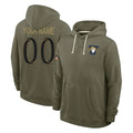 Davalo Custom LA.Rams Olive Salute to Service Pullover Hoodies Limited Any Name & Numbers Stitched Jerseys