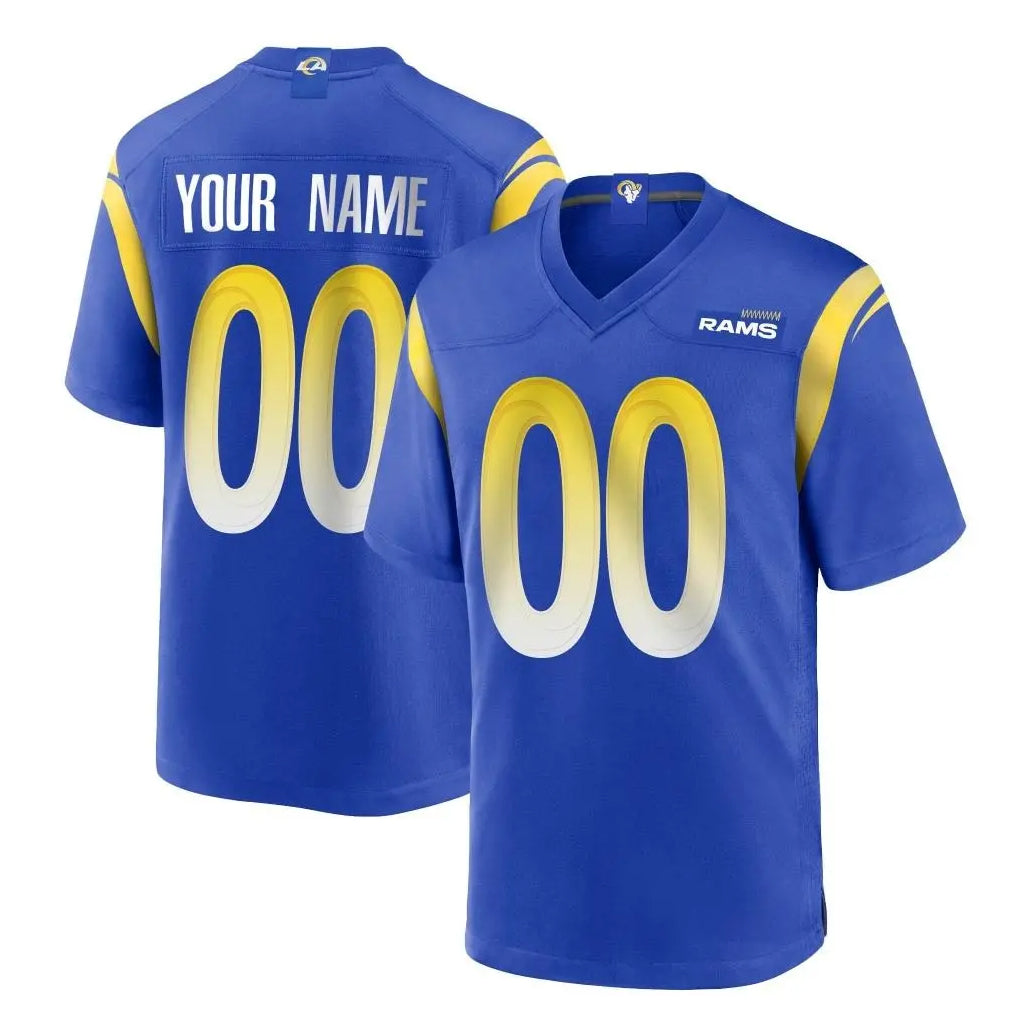 Davalo Custom LA.Rams Royal Home Game Any Name & Numbers Stitched Jerseys