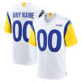 Davalo Custom LA.Rams White Alternate Stitched Jerseys