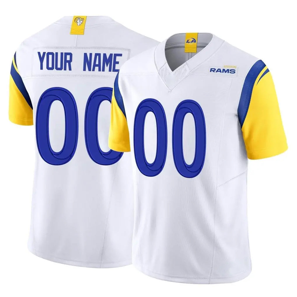Davalo Custom LA.Rams White Limited Vapor F.U.S.E. Home Game Any Name & Numbers Stitched Jerseys