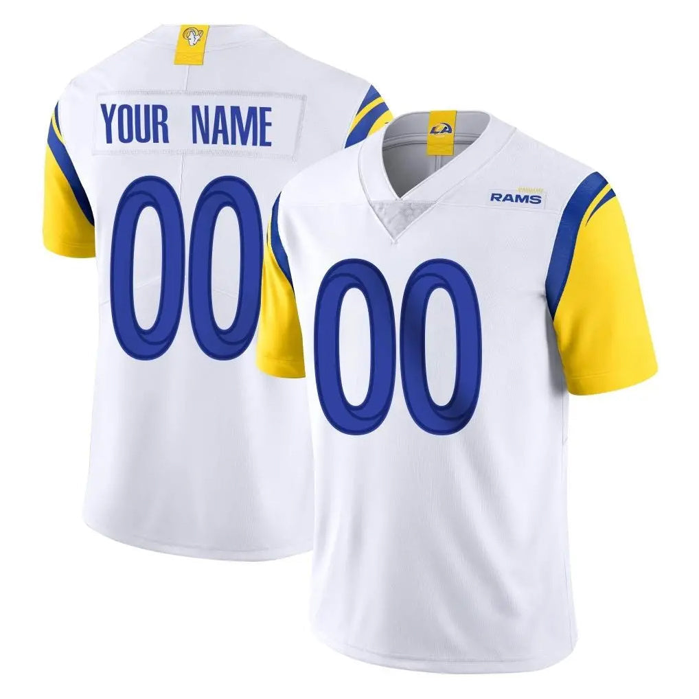 Davalo Custom LA.Rams White Limited Vapor Untouchable Home Game Any Name & Numbers Stitched Jerseys