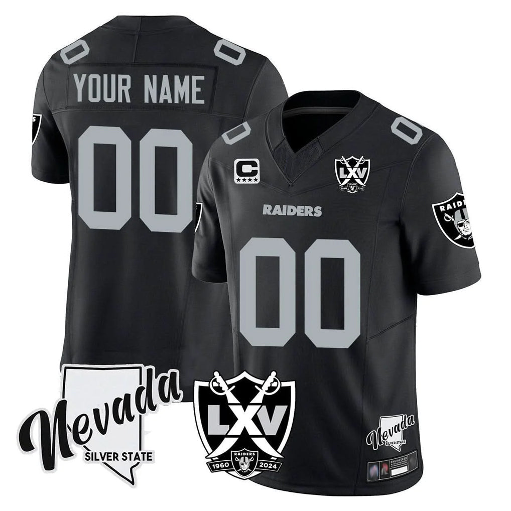 Davalo Custom LV.Raiders Black 65th Anniversary Vapor Limited Home Game Any Name & Numbers Stitched Jerseys