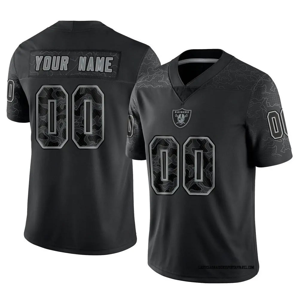 Davalo Custom LV.Raiders Black RFLCTV Limited Stitched Jerseys