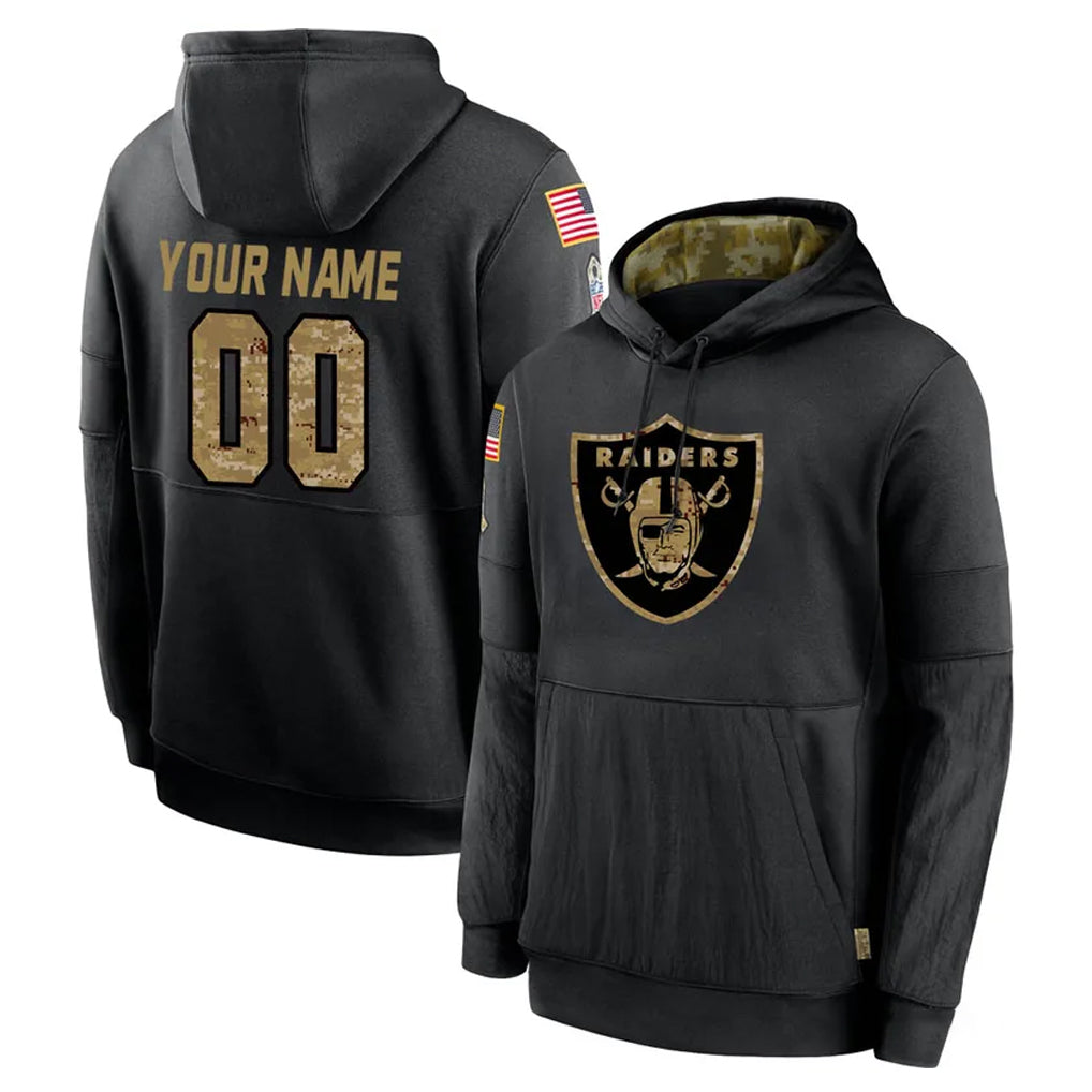 Davalo Custom LV.Raiders Black Salute to Service Hoodies Limited Game Any Name & Numbers Stitched Jerseys