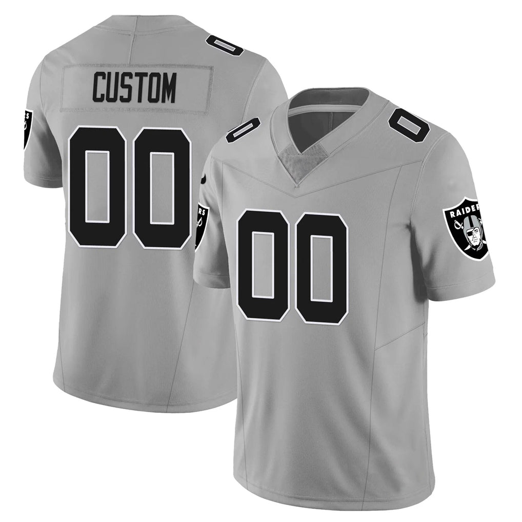 Davalo Custom LV.Raiders Gray Limited Vapor F.U.S.E. Home Game Stitched Jerseys