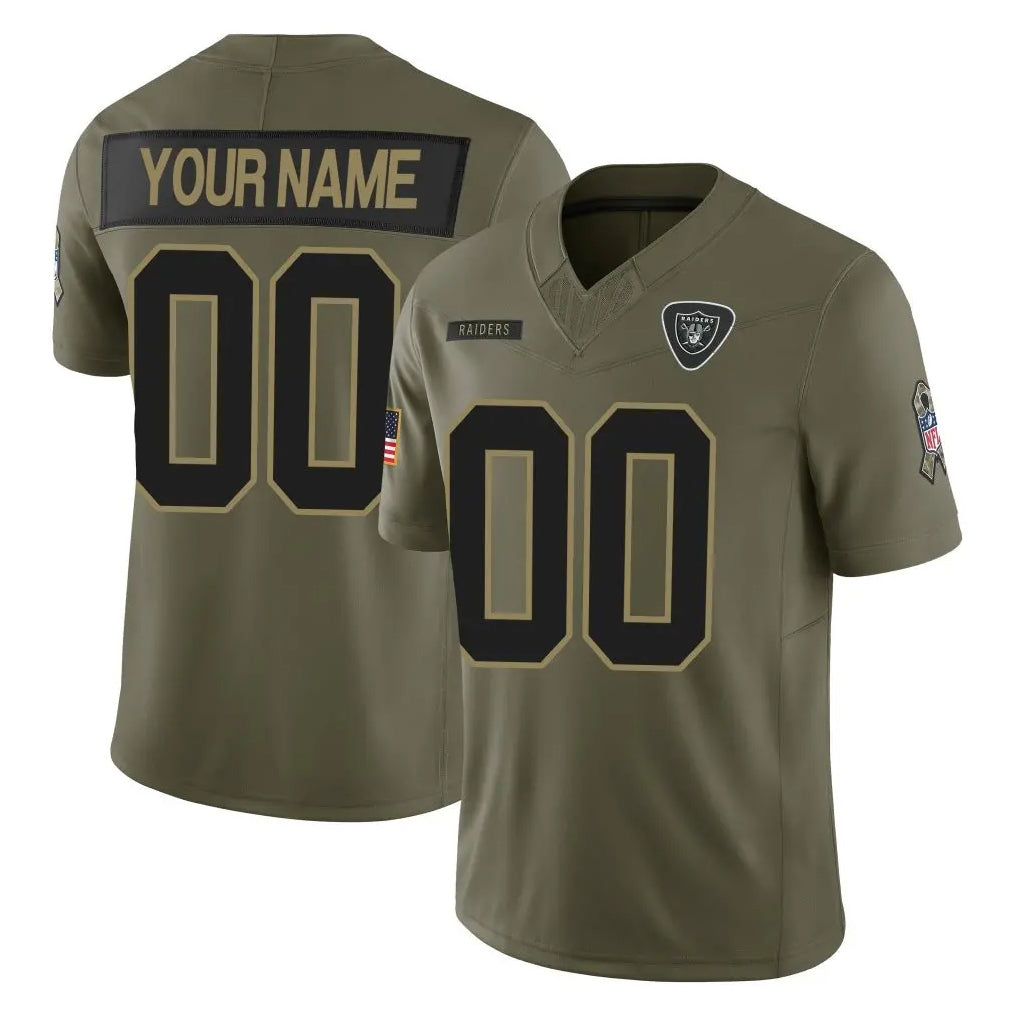 Davalo Custom LV.Raiders Olive 2025 Salute To Service Limited Game Any Name & Numbers Stitched Jerseys