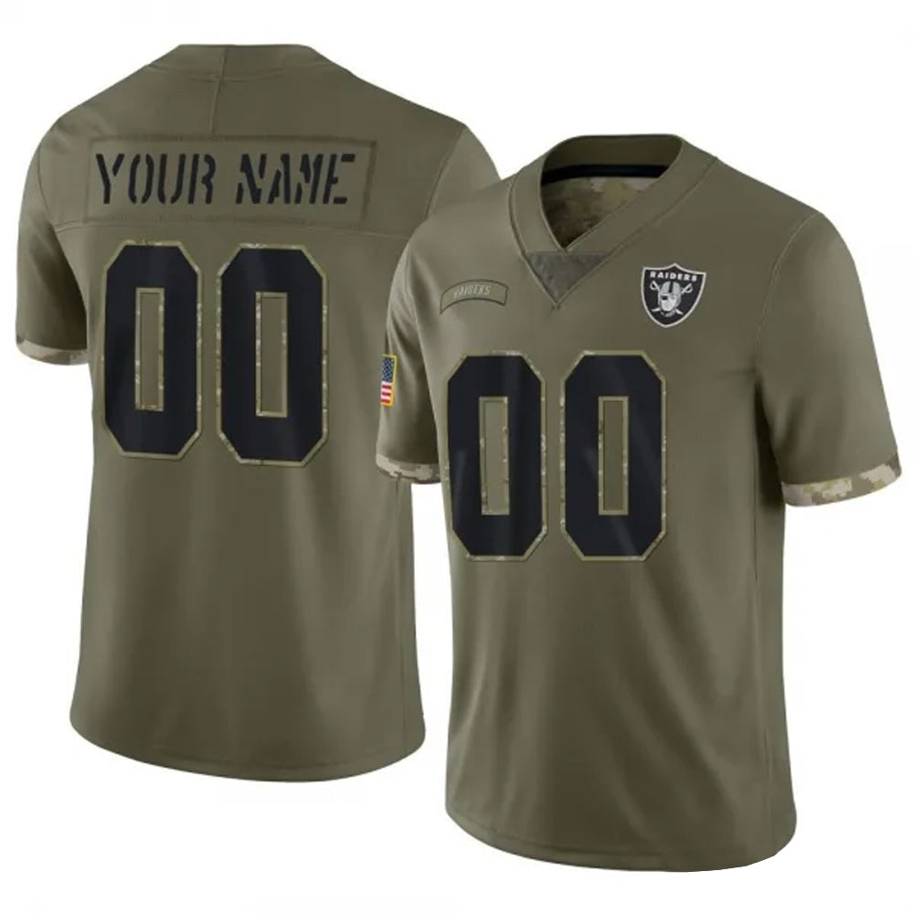 Davalo Custom LV.Raiders  Salute To Service Olive Stitched Jerseys