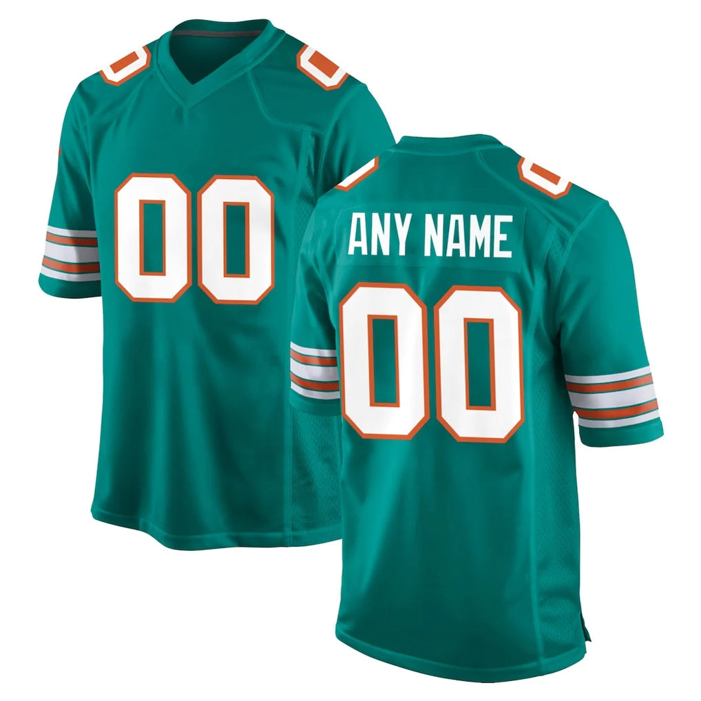Davalo Custom M.Dolphins Aqua Alternate Home Game Any Name & Numbers Stitched Jerseys