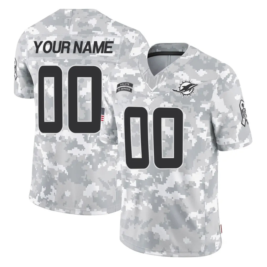 Davalo Custom M.Dolphins Arctic Camo Salute To Service Limited Game Any Name & Numbers Stitched Jerseys