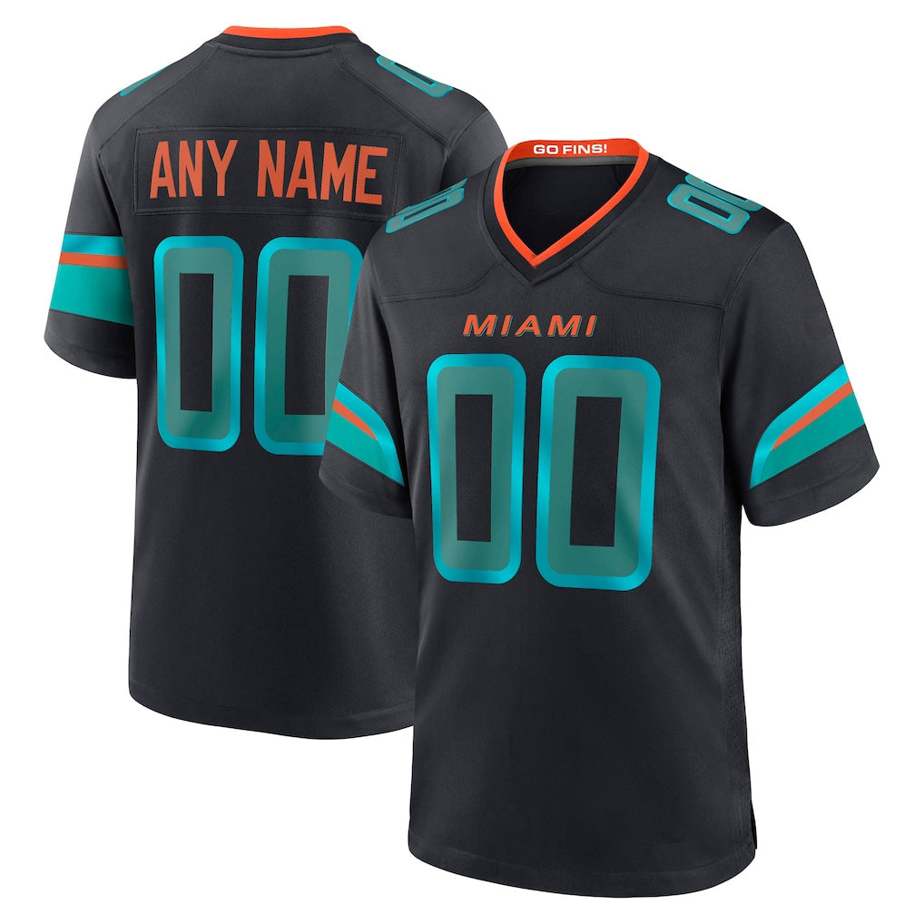 Davalo Custom M.Dolphins Black Pitch Rivalries Collection Home Game Any Name & Numbers Stitched Jerseys