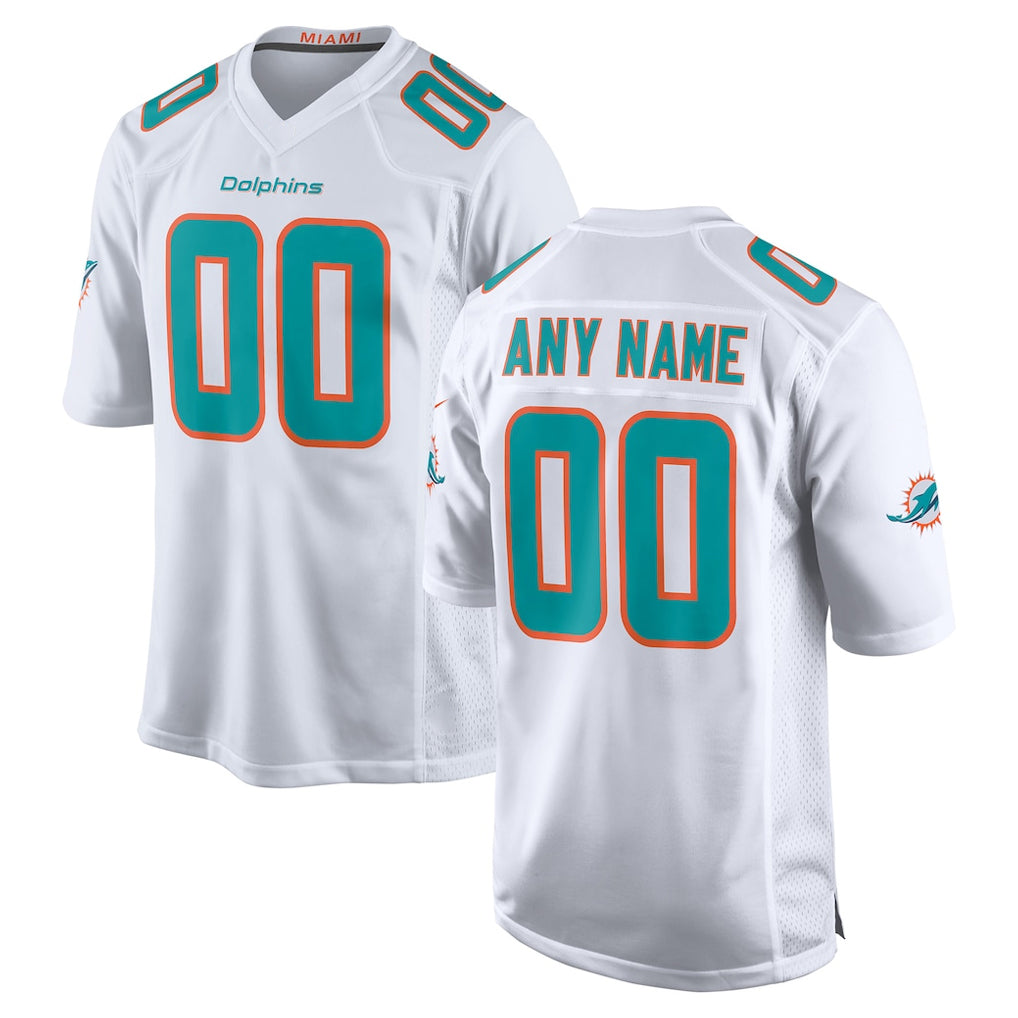 Davalo Custom M.Dolphins White Game Home Any Name & Numbers Stitched Jerseys