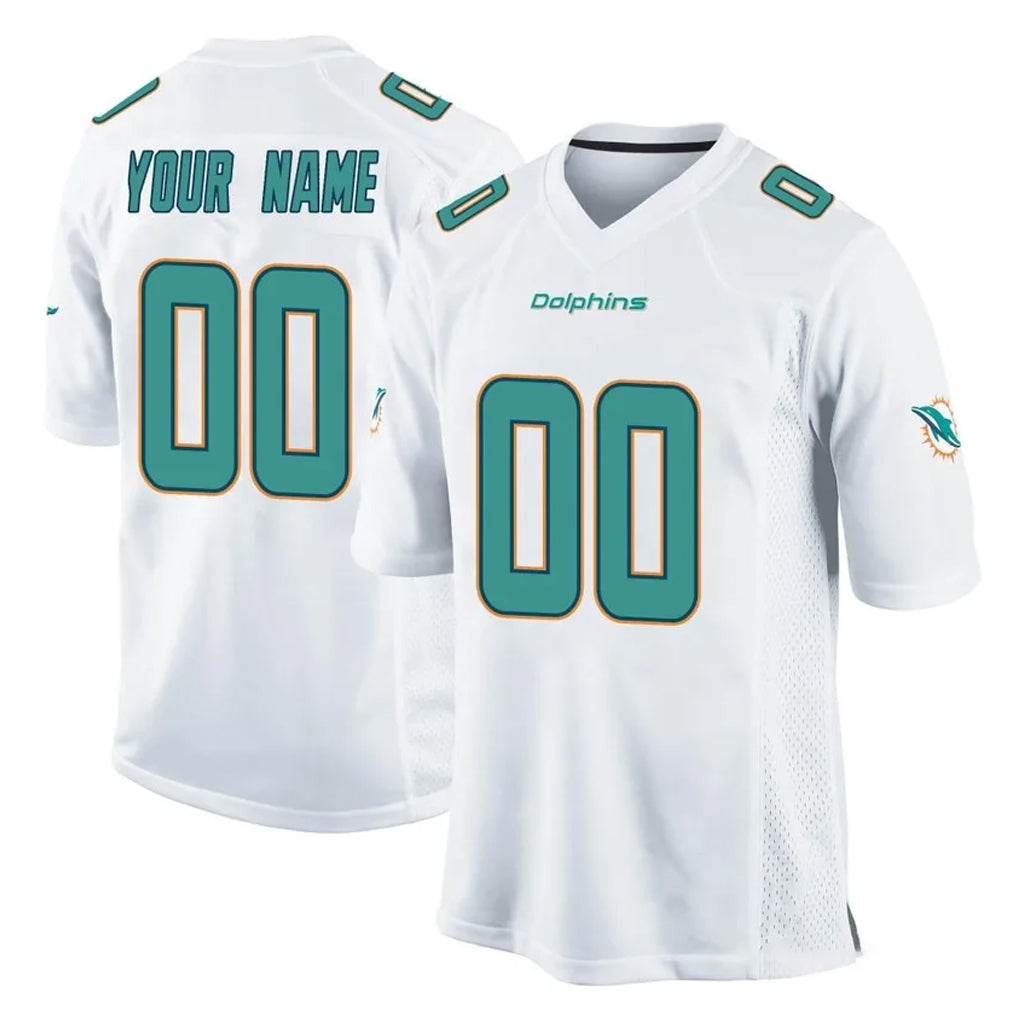 Davalo Custom M.Dolphins White Home Game Any Name & Numbers Stitched Jerseys