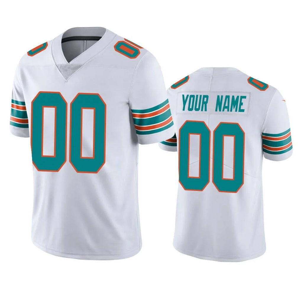 Davalo Custom M.Dolphins White Limited Vapor Untouchable Home Game Any Name & Numbers Stitched Jerseys