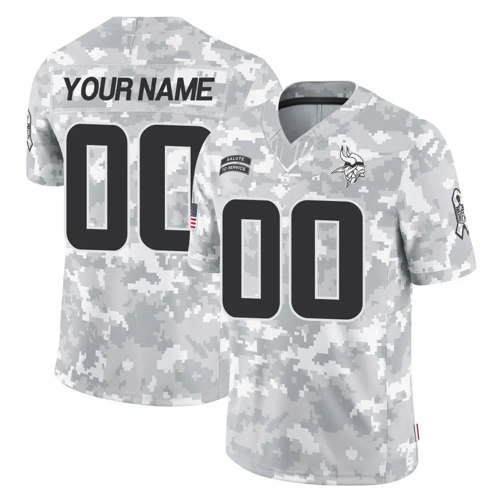 Davalo Custom MN.Vikings Arctic Camo Salute To Service Limited Game Any Name & Numbers Stitched Jerseys