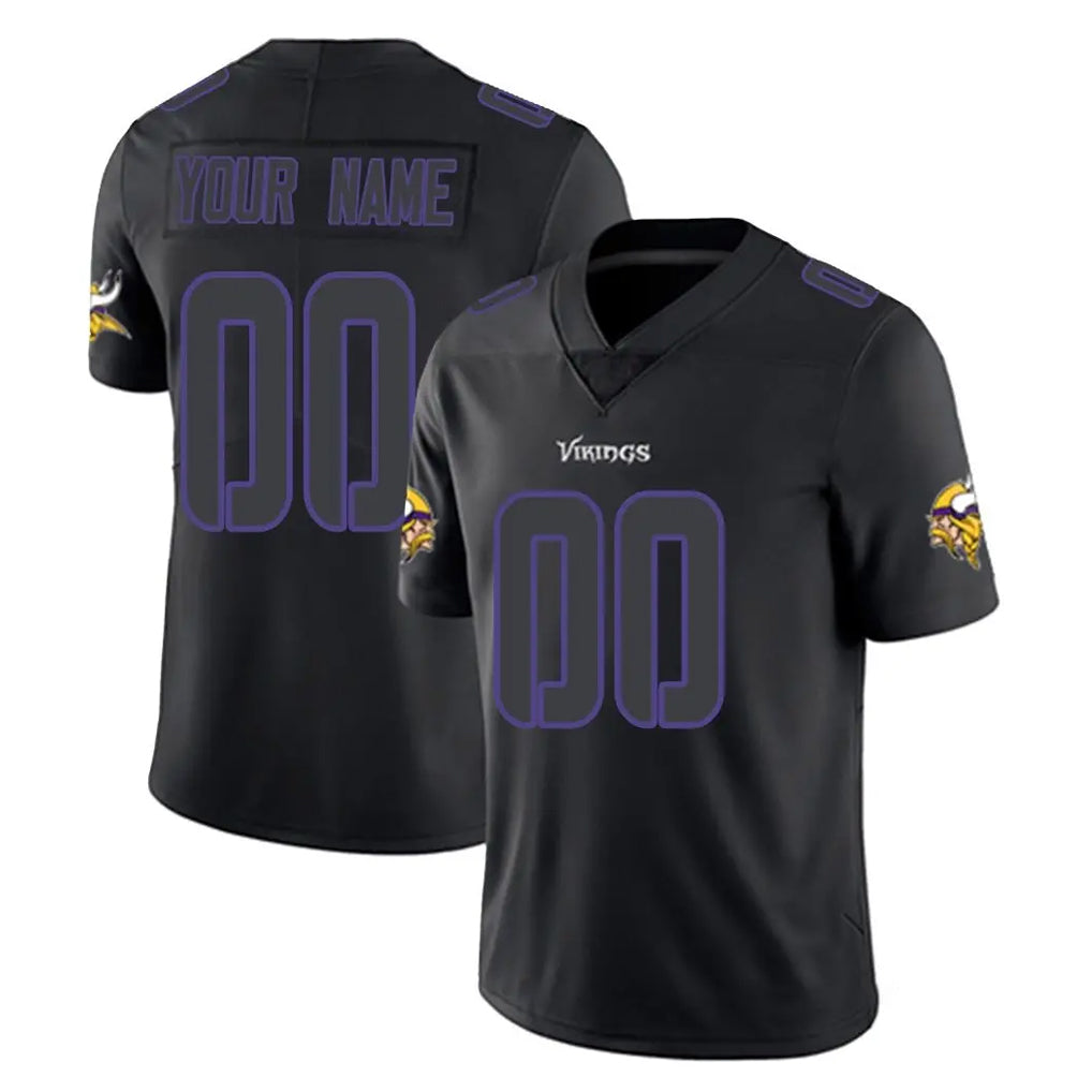 Davalo Custom MN.Vikings Black Impact Limited Home Game Any Name & Numbers Stitched Jerseys