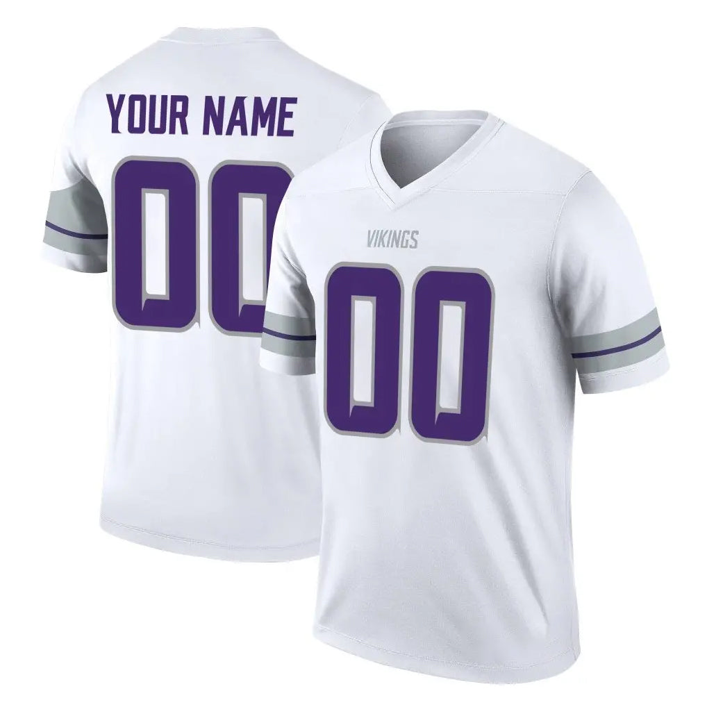 Davalo Custom MN.Vikings White Alternate Legend Home Game Any Name & Numbers Stitched Jerseys