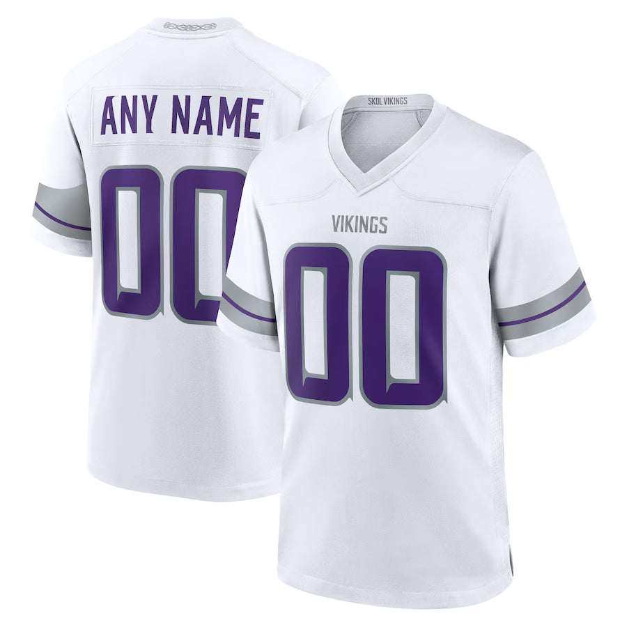 Davalo Custom MN.Vikings White Alternate Game Stitched Jerseys