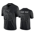 Davalo Custom NE.Patriots Black Reflective LImited Home Game Any Name & Numbers Stitched Jerseys