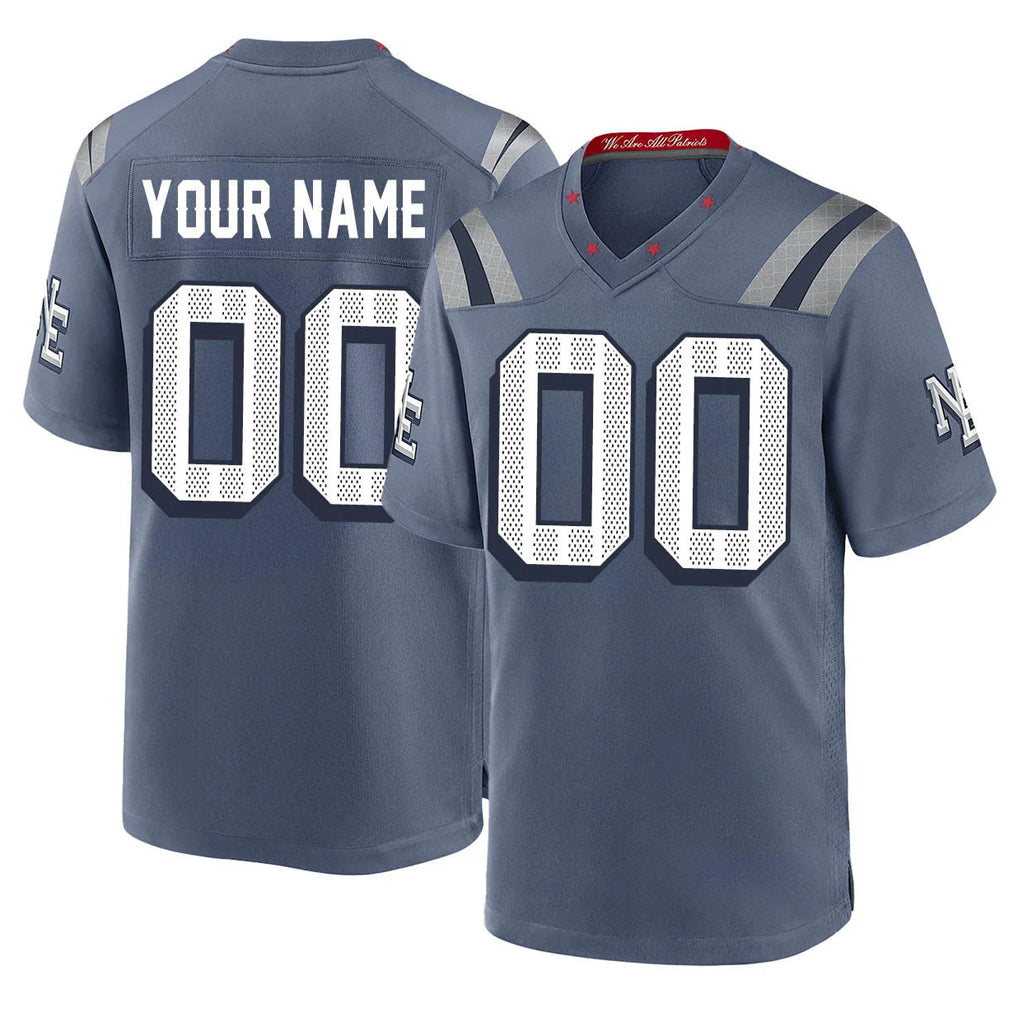 Davalo Custom NE.Patriots Blue Rivalries Collection Home Game Any Name & Numbers Stitched Jerseys
