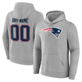 Davalo Custom NE.Patriots Gray LOGO Pullover Hoodies Home Game Any Name & Numbers Stitched Jerseys