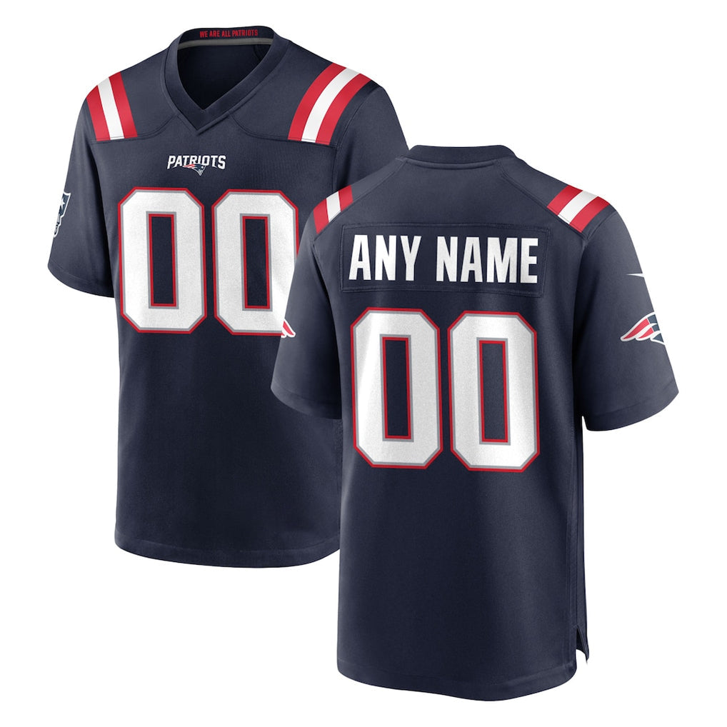 Davalo Custom NE.Patriots Navy Home Game Any Name & Numbers Stitched Jerseys