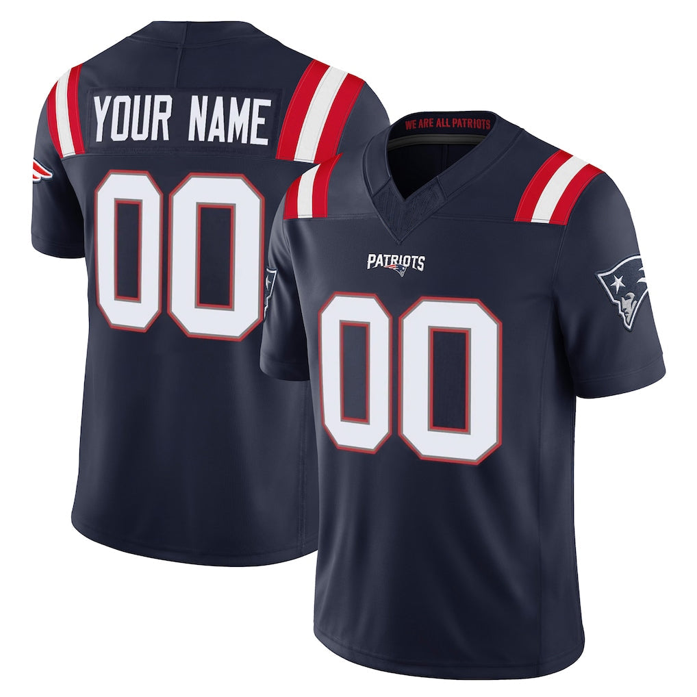 Davalo Custom NE.Patriots Navy Limited Vapor F.U.S.E. Home Game Any Name & Numbers Stitched Jerseys