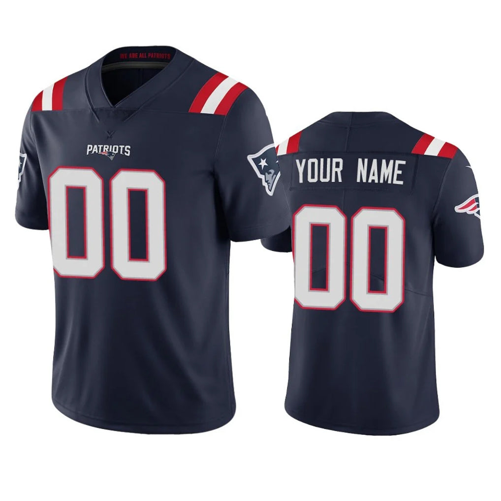 Davalo Custom NE.Patriots Navy Vapor Untouchable Home Game Any Name & Numbers Stitched Jerseys