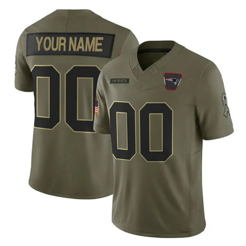 Davalo Custom NE.Patriots Olive 2025 Salute To Service Limited Any Name & Numbers Stitched Jerseys