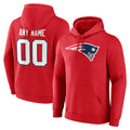 Davalo Custom NE.Patriots Red LOGO Pullover Hoodies Home Game Any Name & Numbers Stitched Jerseys