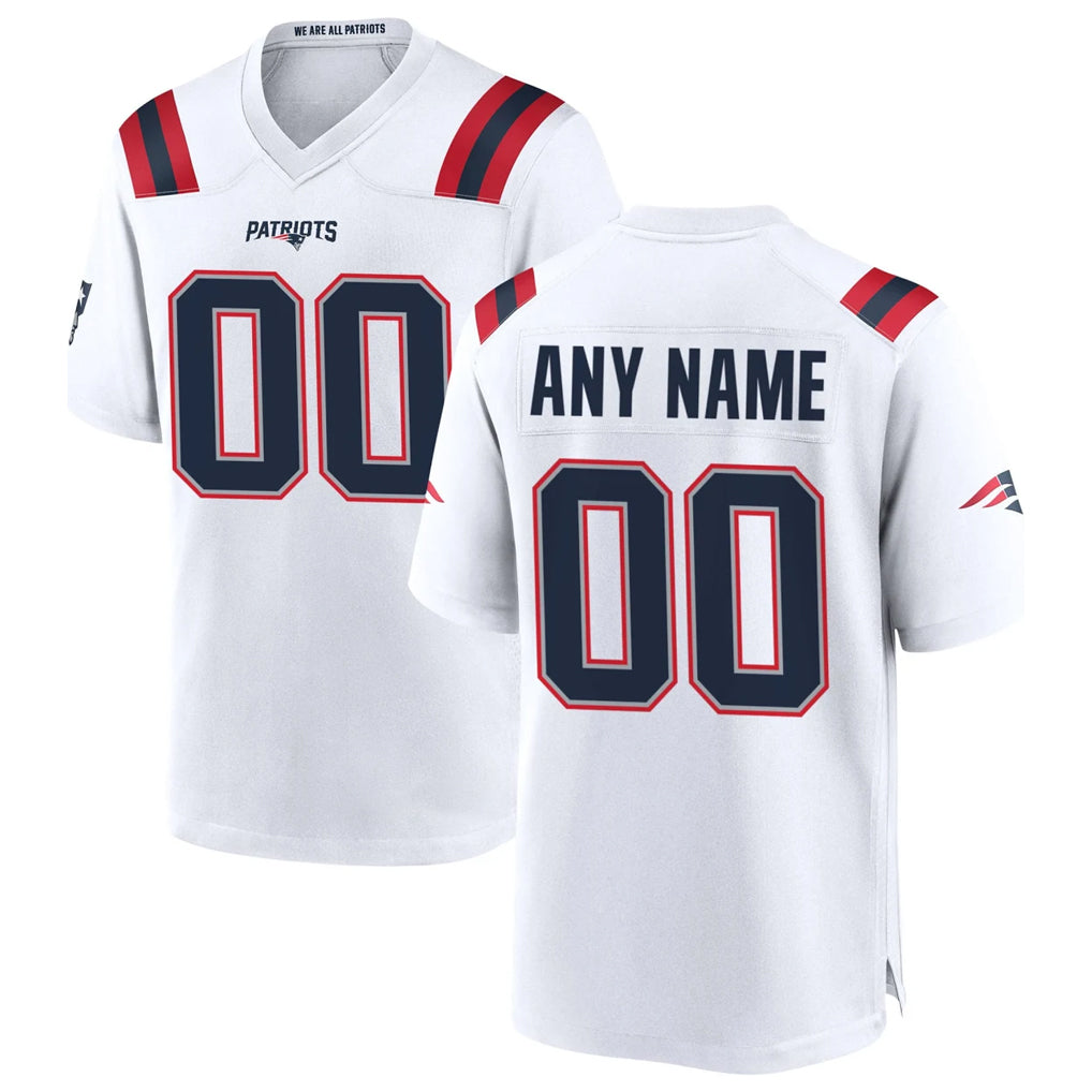 Davalo Custom NE.Patriots White Home Game Any Name & Numbers Stitched Jerseys