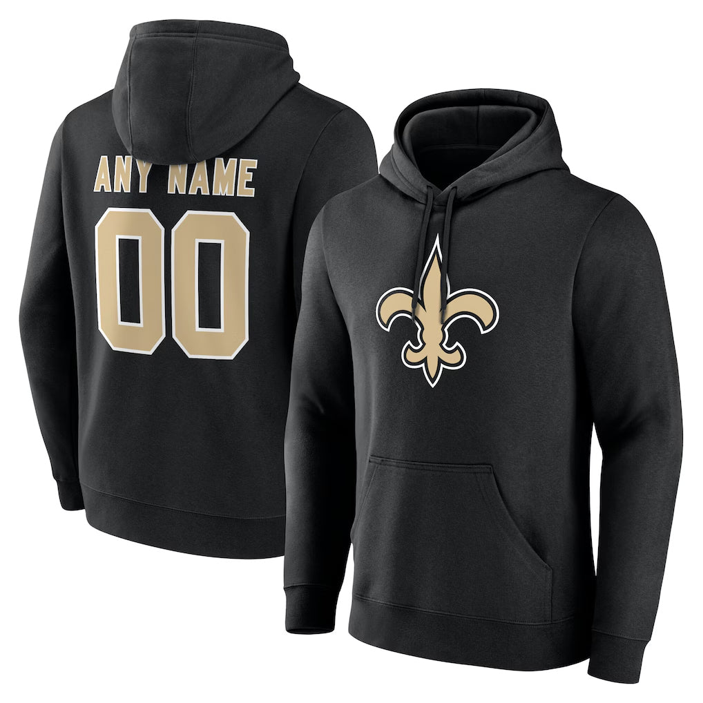 Davalo Custom NO.Saints Black Pullover Hoodies Limited Any Name & Numbers Stitched Jerseys