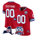 Davalo Custom NY.Giants Red 100th Season & State Patch Vapor Limited Home Game Any Name & Numbers Stitched Jerseys