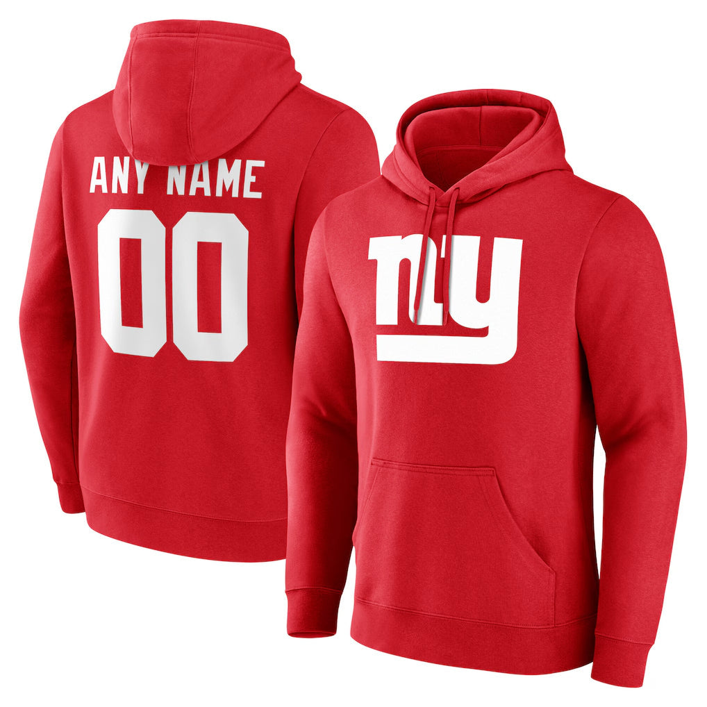 Davalo Custom NY.Giants Red Pullover Hoodies Limited Game Any Name & Numbers Stitched Jerseys