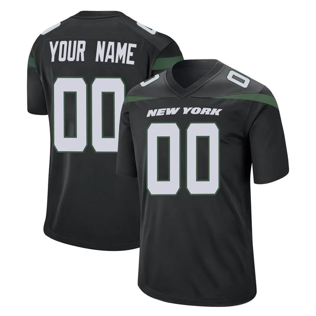 Davalo Custom NY.Jets Black Home Game Any Name & Numbers Stitched Jerseys