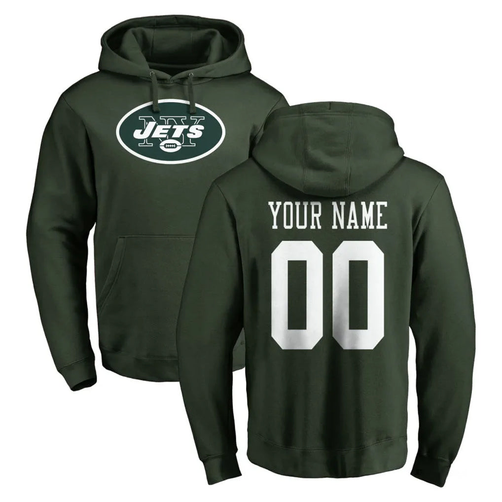 Davalo Custom NY.Jets Green LOGO Pullover Hoodies Limited Game Any Name & Numbers Stitched Jerseys