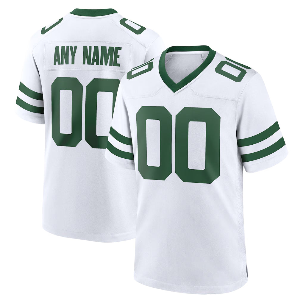 Davalo Custom NY.Jets White Legacy Home Game Any Name & Numbers Stitched Jerseys