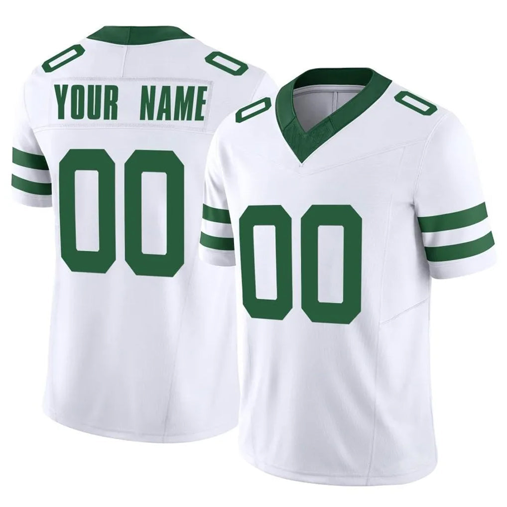 Davalo Custom NY.Jets White Legacy Limited Vapor F.U.S.E. Home Game Any Name & Numbers Stitched Jerseys