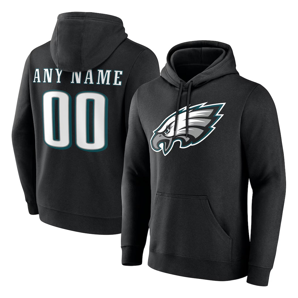 Davalo Custom P.Eagles Black LOGO Pullover Hoodies Home Game Any Name & Numbers Stitched Jerseys