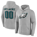 Davalo Custom P.Eagles Gray LOGO Pullover Hoodies Home Game Any Name & Numbers Stitched Jerseys