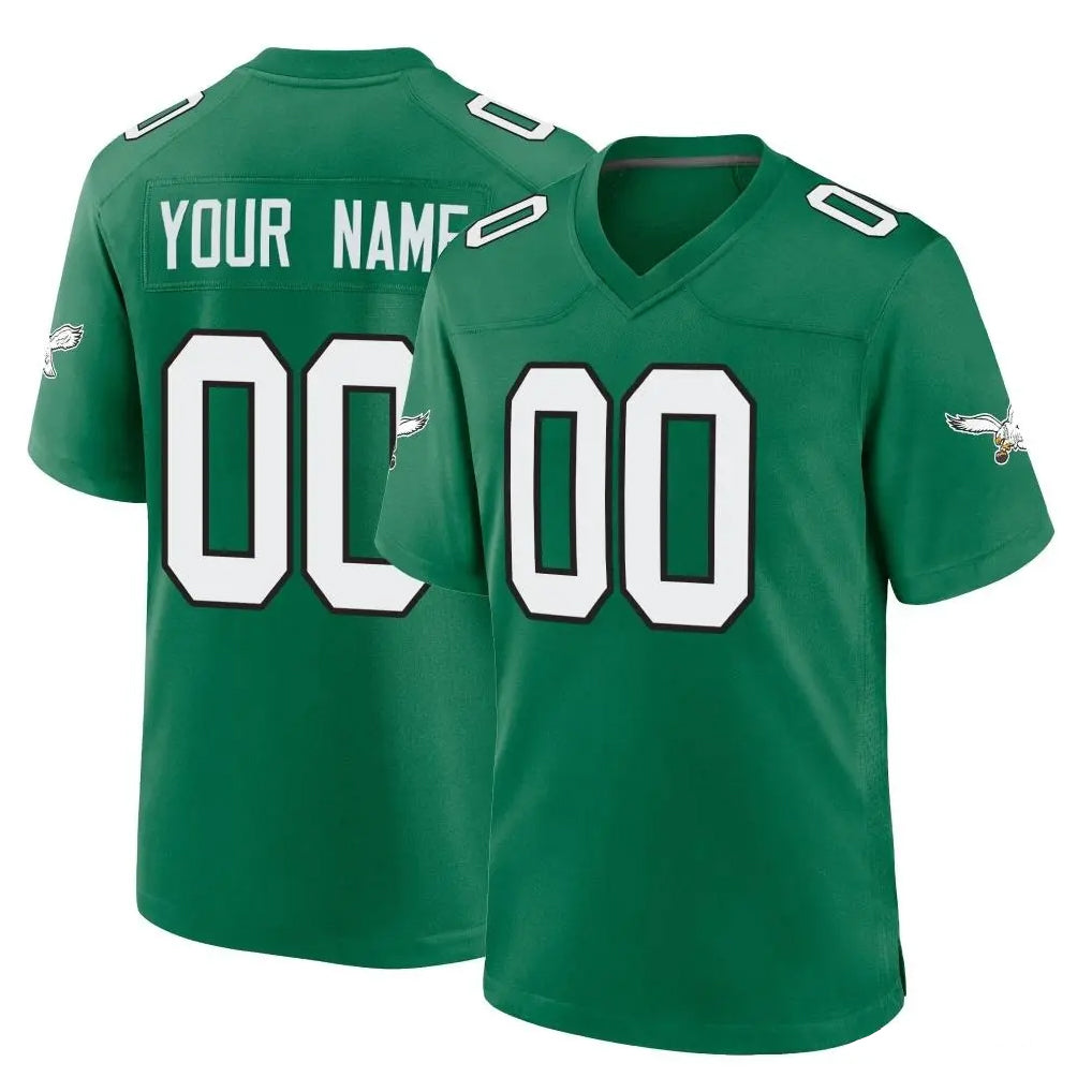 Davalo Custom P.Eagles Green Kelly Alternate Home Game Any Name & Numbers Stitched Jerseys