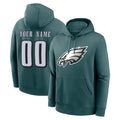 Davalo Custom P.Eagles Midnight Green Performance Pullover Hoodies Home Game Any Name & Numbers Stitched Jerseys