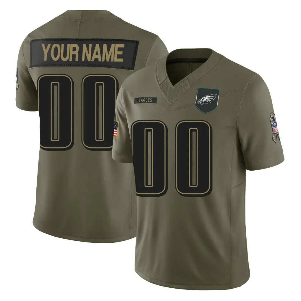 Davalo Custom P.Eagles Olive 2025 Salute To Service Limited Any Name & Numbers Stitched Jerseys